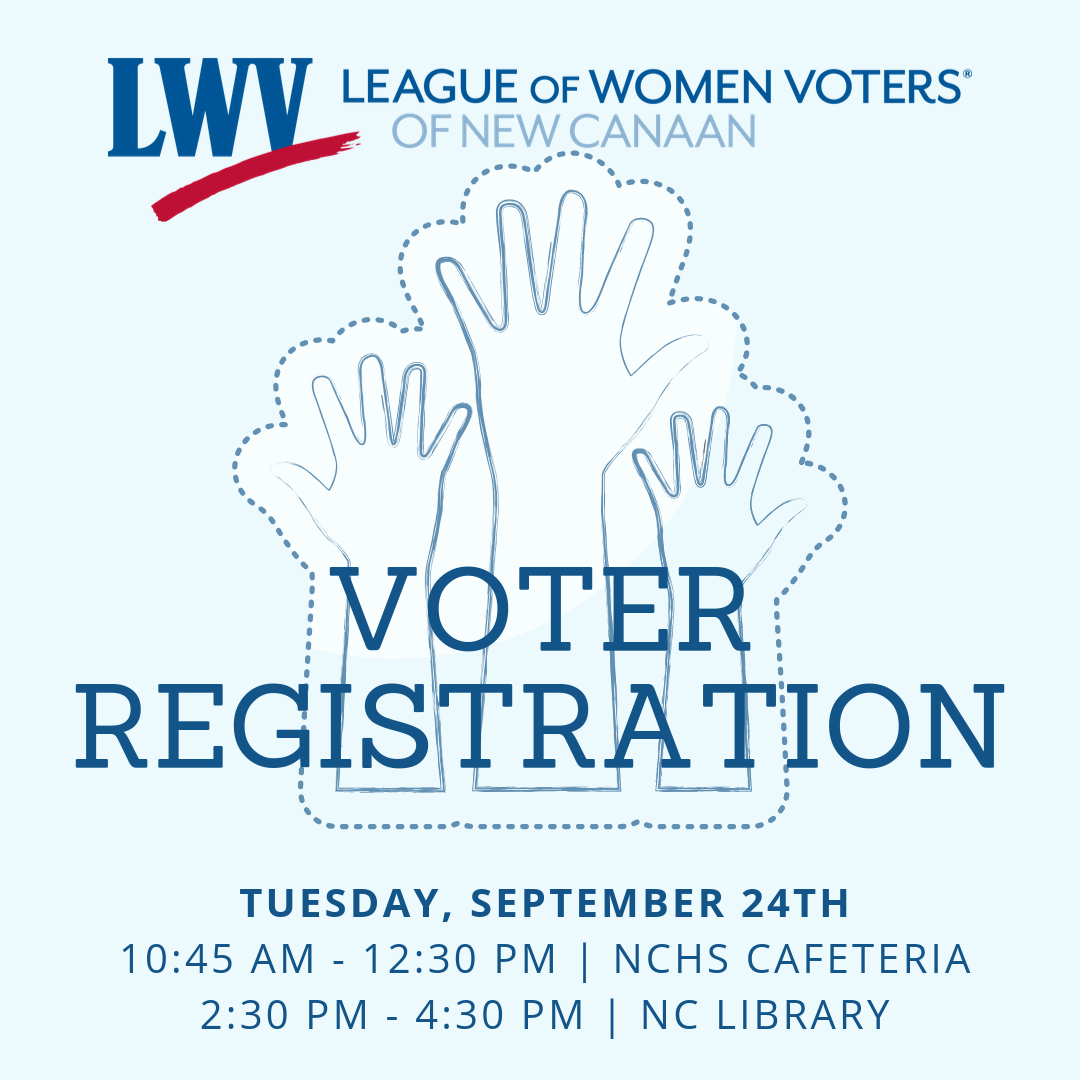 Voter Registration on Tuesday, September 24th. 10:45-12:30 in NCHS Cafeteria, 2:30-4:30 at NC Library